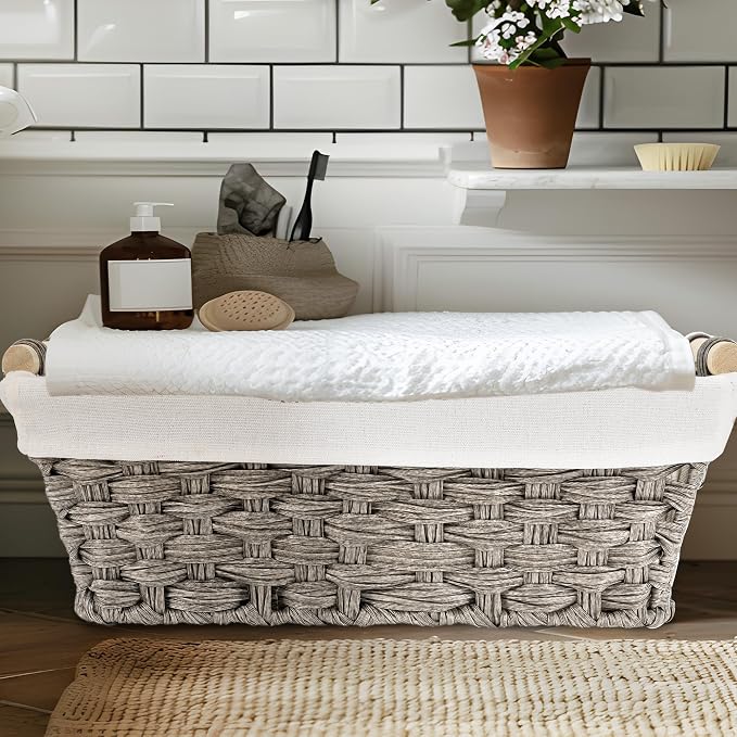 Baskets-Wicker Storage Baskets-Waterproof Wicker - Image 7