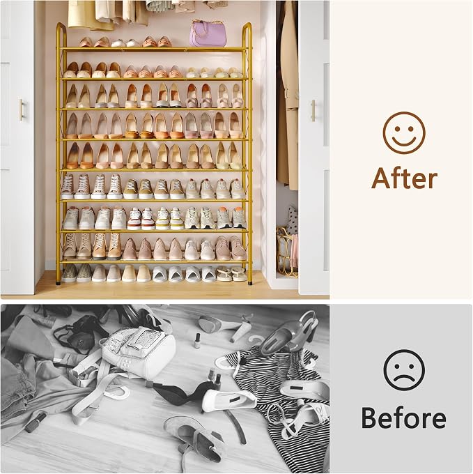 Hoctieon 8 Tier Shoe Rack for Closet, Durable Mesh Style Shoe Rack, Entryway - Image 9