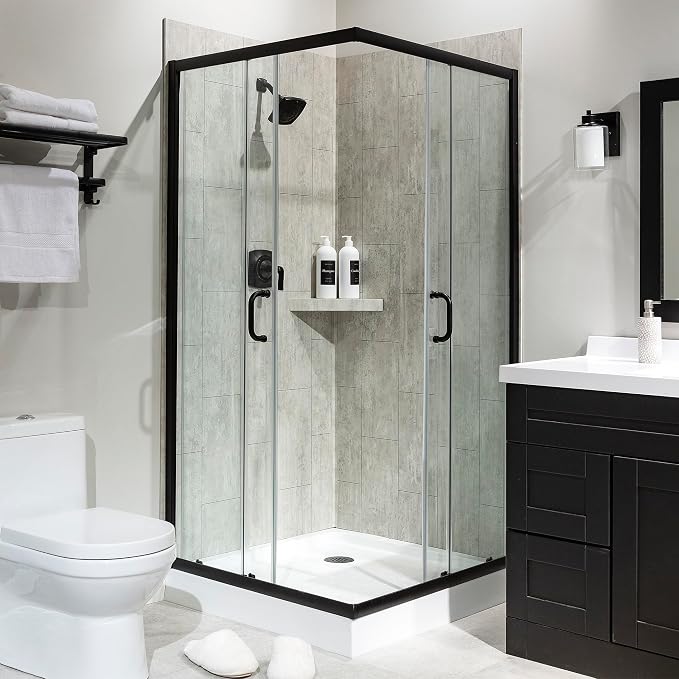 Palisade Vinyl Waterproof Corner Shower Shelf in Wind Gust/Urban Coast - Image 8