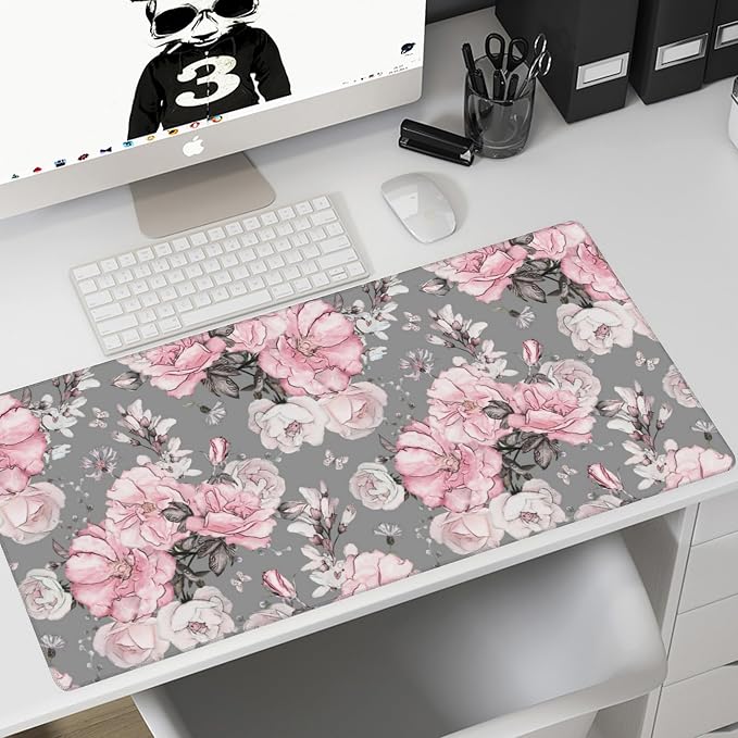 Desk Mat, Flower Rose Gaming Mouse Pad, XXL Extended Mouse Pad Mat - Image 7