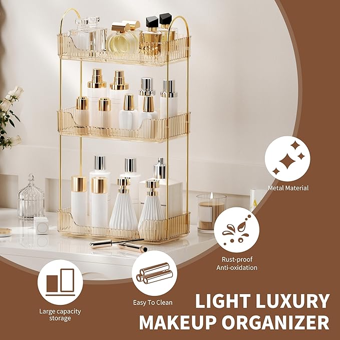 YCIA&DONE Bathroom Organizer Countertop, Makeup Storage, Skincare Cosmetic Tray - Image 4
