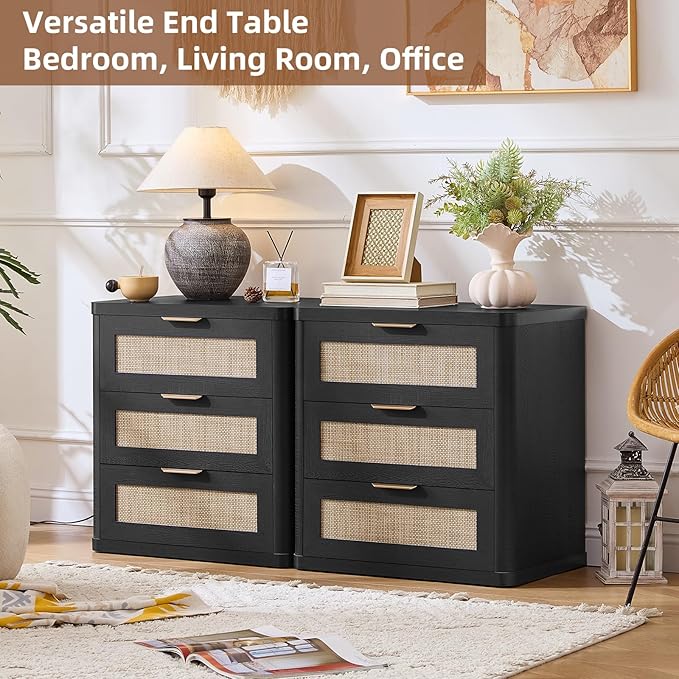LEYAOYAO Rattan Night Stand Set of 2 - Image 4