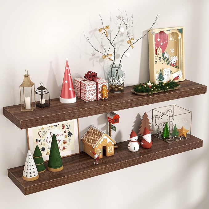 Floating Shelves for Wall, Engineered Wood Wall Shelves by Venusmiles