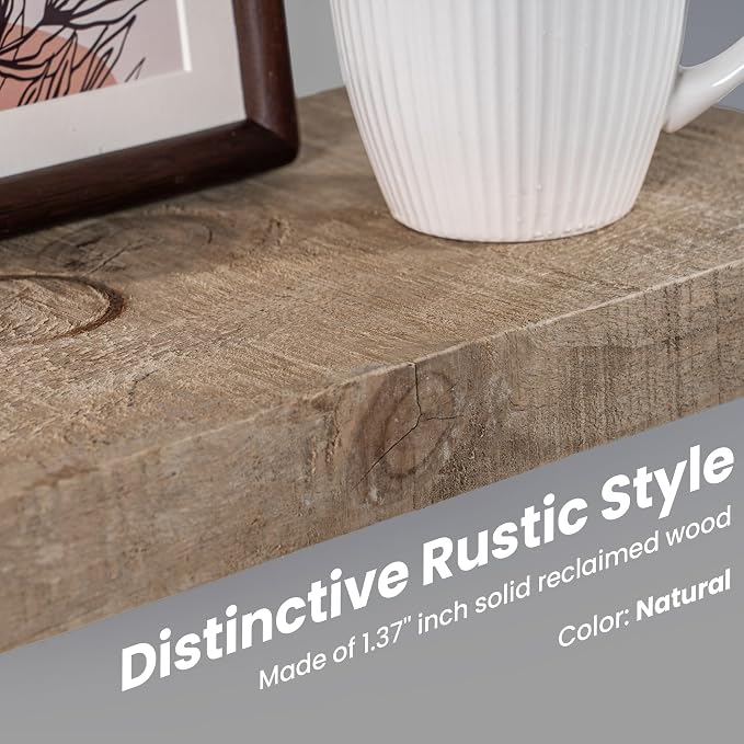 Floating Shelves | 8" Deep Rustic Reclaimed Barnwood Wall Hanging Shelves - Image 5