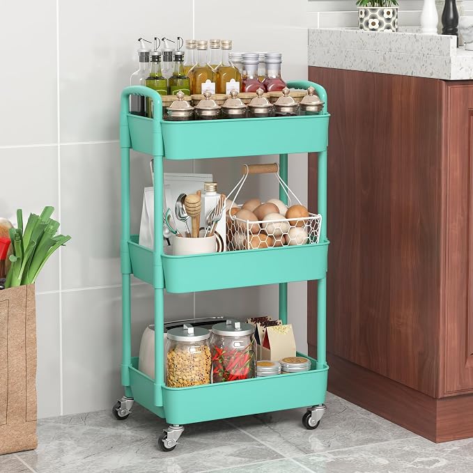Sywhitta 3-Tier Plastic Rolling Utility Cart - Image 6