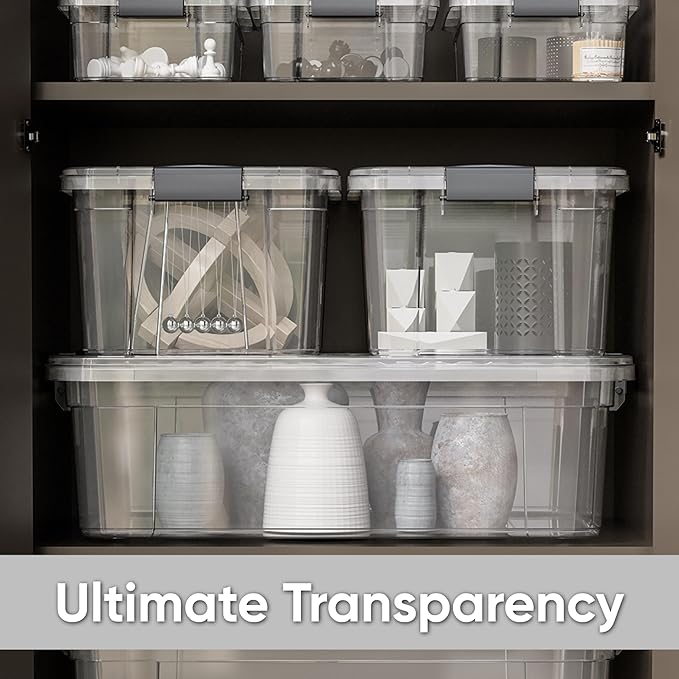 Superio Clear Storage Box with Lid, 13.7 Quart Plastic Container Bins - Image 7
