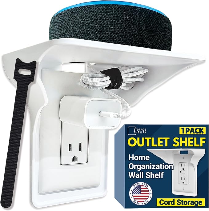 BeraTek Power Perch Wall Outlet Shelf by StorageTheory
