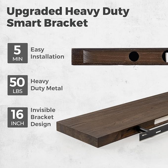 RICHFOCUS Elm Floating Shelves for Wall - Image 5