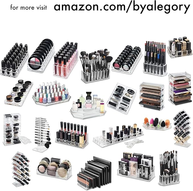 BY ALEGORY Acrylic Makeup Storage Eyeshadow Palette Organizer w/Removable - Image 7