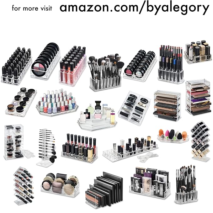 byAlegory Tiered Acrylic Eyeshadow Palette Makeup Organizer | 3 Tier Cosmetic - Image 6