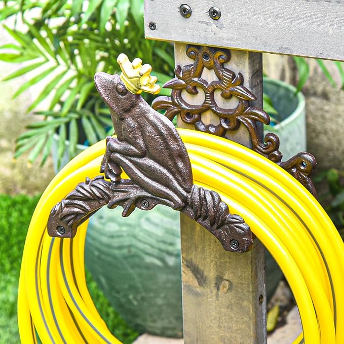 Sungmor Heavy Duty Cast Iron Garden Hose Holder | Water Hose Hanger Wall - Image 7