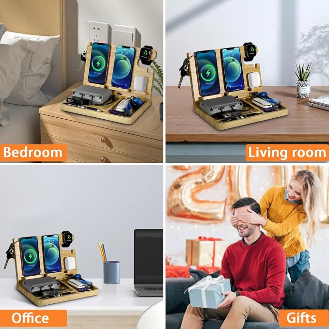 Nightstand Charging Station, 27W Fast Charging Wireless Charger Stand - Image 8
