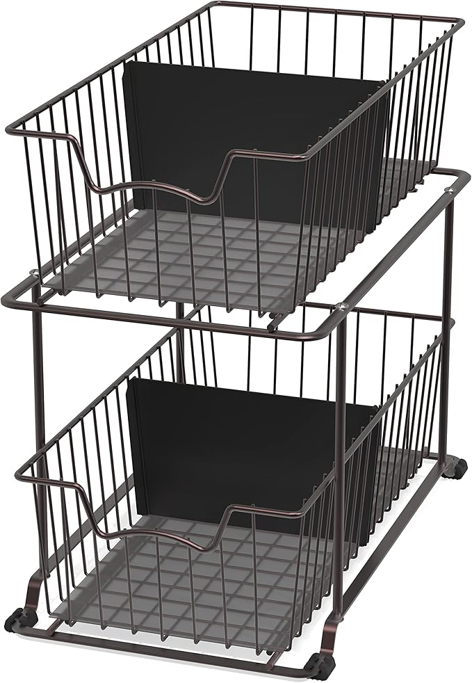 SimpleHouseware 2 Tier Cabinet Wire Basket Drawer Organizer by SimpleHouseware