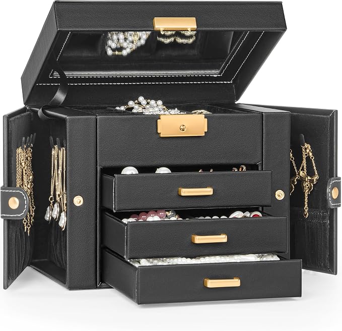 TORIBIO Jewelry Box for Women, Leather Jewelry Organizer by TORIBIO