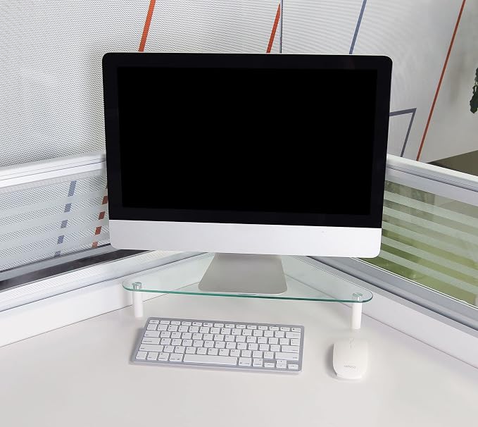 Kantek Glass Corner Monitor Riser, 19.7" x 11" x 3.25", Supports 40 lbs - Image 3