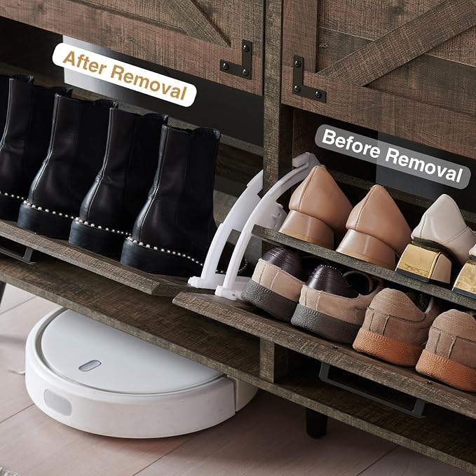 Shoe Storage Cabinet, Farmhouse Shoe Organizer - Image 5