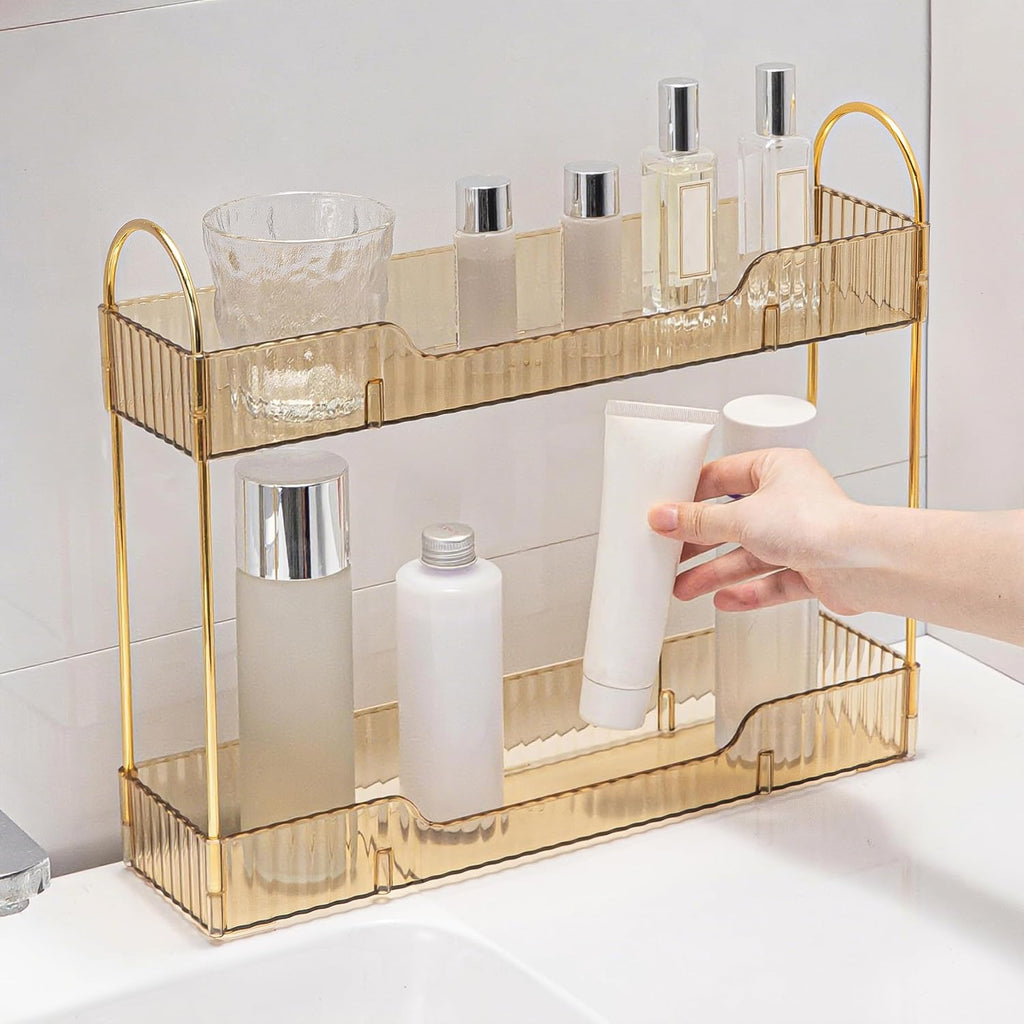 YCIA&DONE 2 Tiers Narrow Vanity Makeup Organizer, Bathroom Organizers