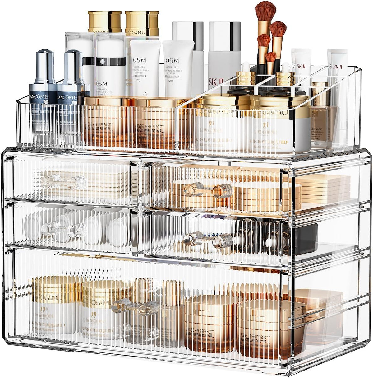 ZHIAI Stackable Organizer, Acrylic Cosmetic Organizer for Dresser