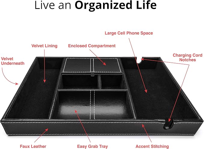 ULTRAY, Valet Tray for Men, Nightstand Organizer, Entry Table Organizer - Image 3
