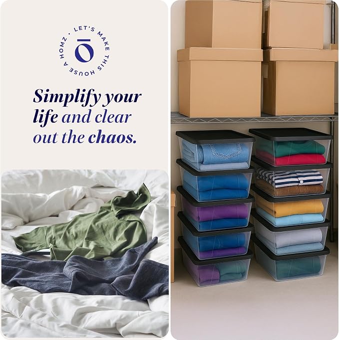 HOMZ 10-Pack Snaplock, Small Clear Plastic Storage Organizer Bins w/Lids - Image 6