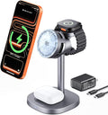 3 in 1 Wireless Charging Station, Qi2.2 25W Certified Fast Magnetic Charger by Augnner