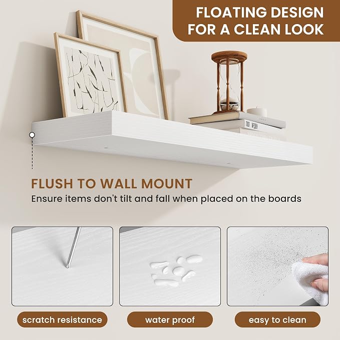 fuqing Floating Shelves for Wall, Wall Mounted Wood Floating Shelf - Image 5