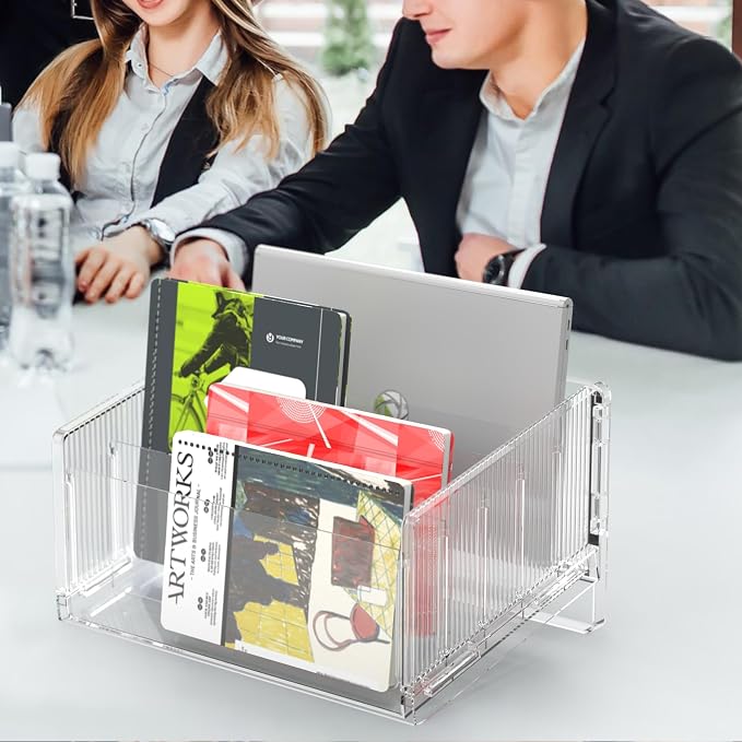 File Sorter Organizer, 5 Sections Acrylic Letter Tray - Image 6