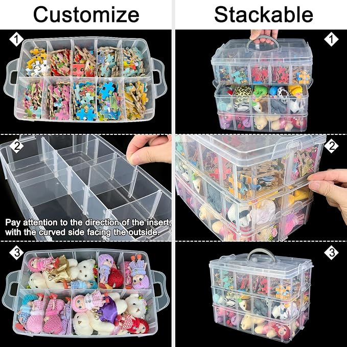 Guyuyii 3-Tier Stackable Bead Organizer - Image 4