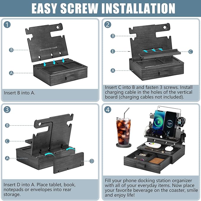 Black Wood Phone Docking Station - Image 7