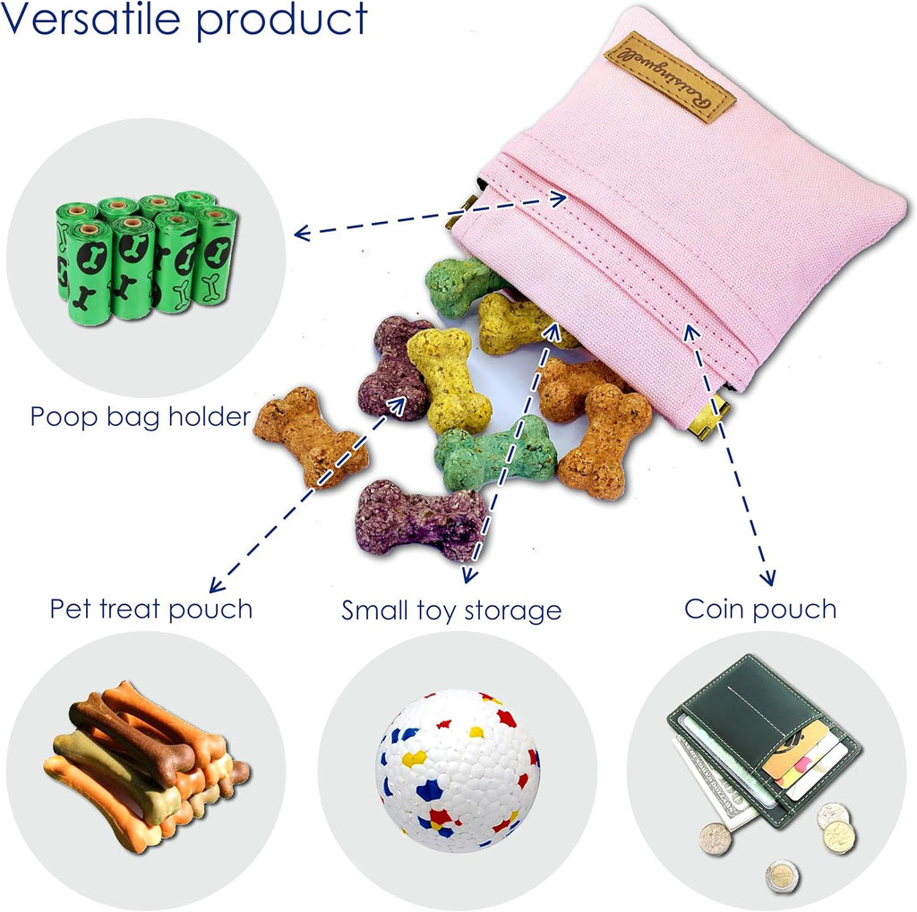 Raisingwell Pocket Sized Pet Training Pouch, Cotton Fabric, Hand Free