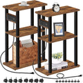 TUTOTAK Small Narrow Side Table, Set of 2 Skinny End Table
