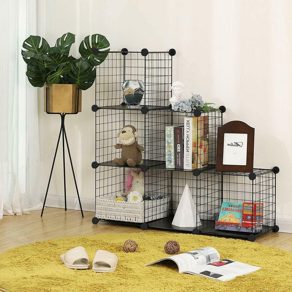 Wire Cube Storage Organizer, Metal Storage Shelves Bookshelf