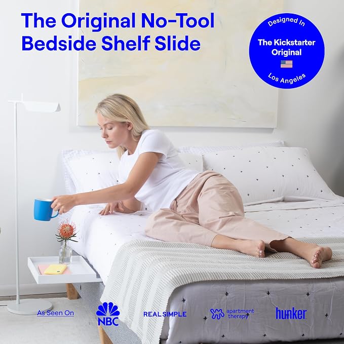 BedShelfie Bedside Shelf for Dorm Room Bunk Bed & Top Bunk, College Dorm Room - Image 2