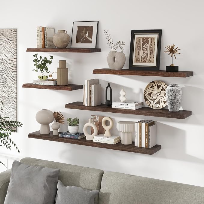 RICHFOCUS Live Edge Elm Floating Shelves - Image 2