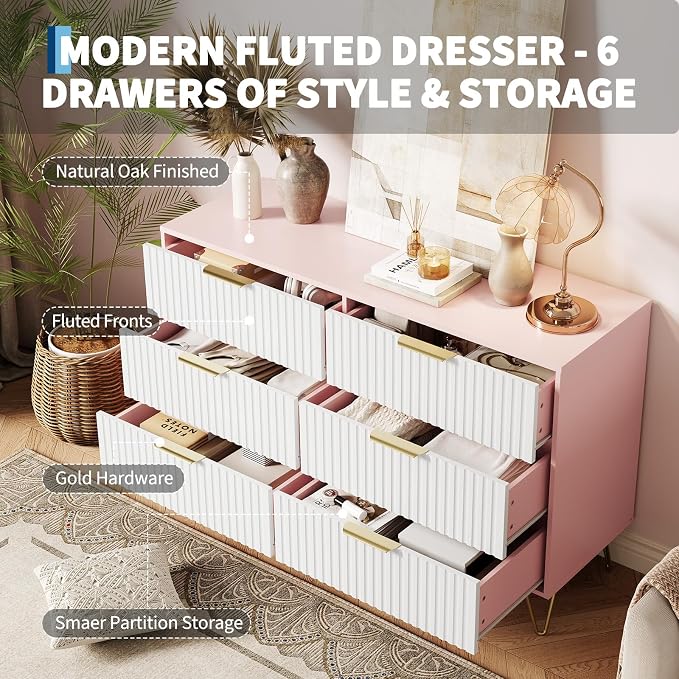 Garvee Fluted Dresser for Bedroom - Image 4