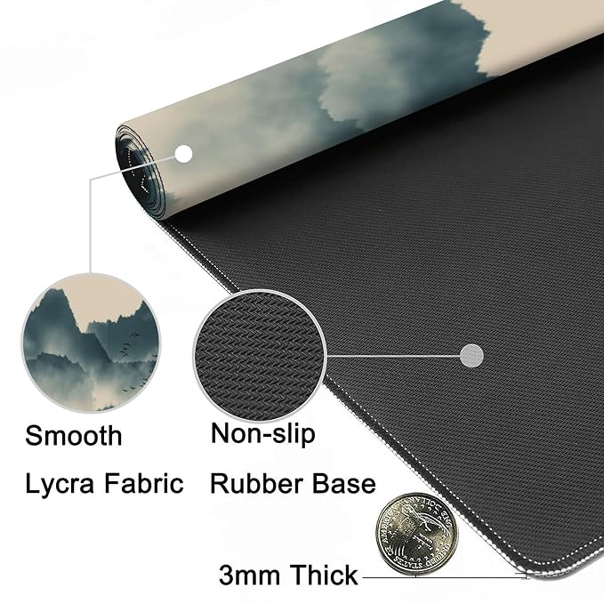Gaming Mouse Mat Ink and Water Landscape Painting Large Mouse Pad Extended - Image 5