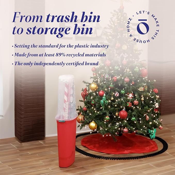 HOMZ 2-Pack Seasonal Holiday, Plastic Vertical Gift Wrap Storage Organizer - Image 7