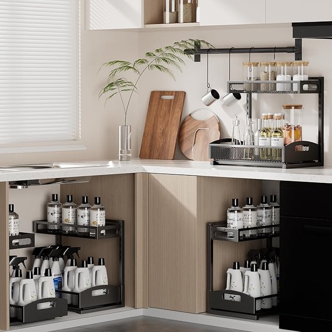 Under Sink Organizer, 2 Pack Height Adjustable Under Sink Organizers and Storage - Image 6