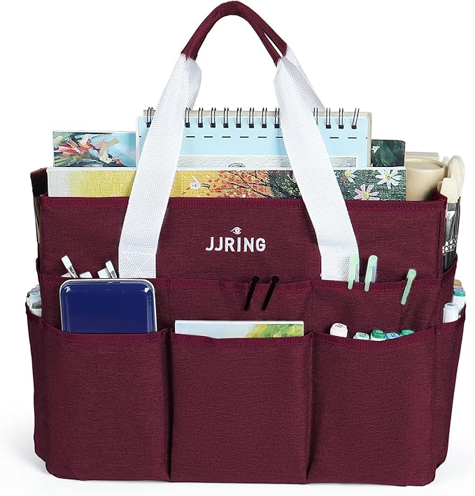JJRING Craft Organizer Tote Bag, Large Art Storage Caddy - Image 3