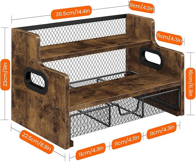 Homode Coffee Syrup Rack Organizer, 3-Tier 8 Bottles Syrup Holder Stand - Image 8