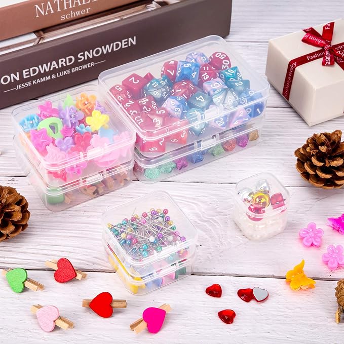 SATINIOR 24 Packs Small Clear Plastic Beads Storage Containers Box - Image 6