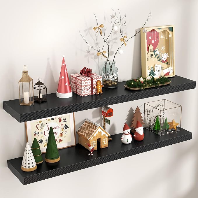 Floating Shelves for Wall, Engineered Wood Wall Shelves by Venusmiles