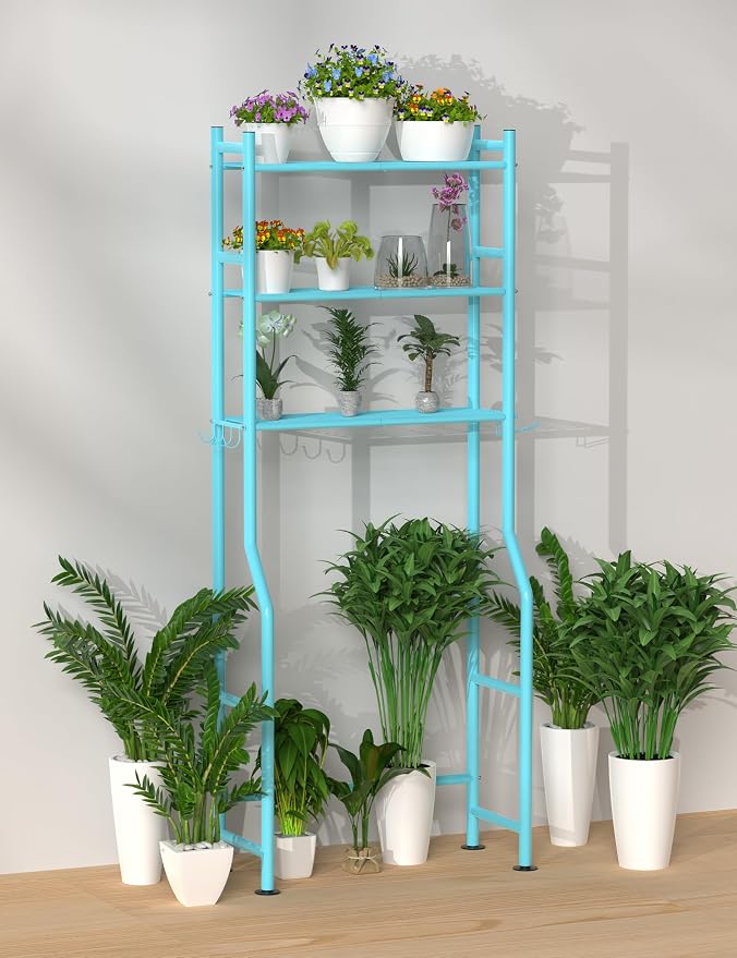 3-Tier Over The Toilet Storage, Freestanding Metal Bathroom Shelves - Image 7