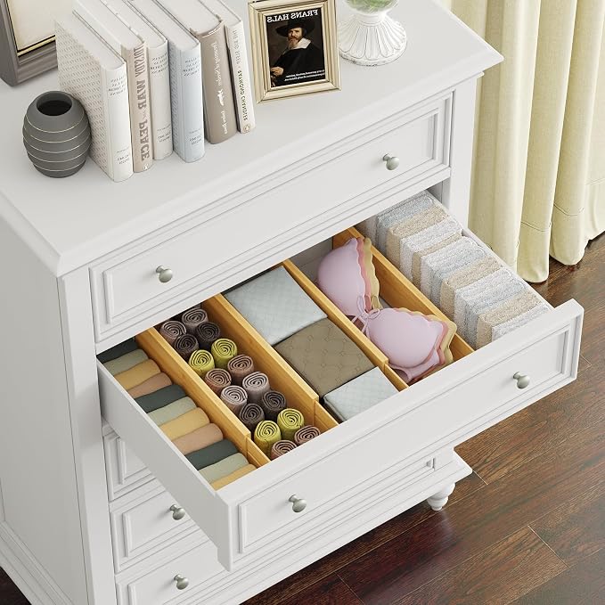 BAMEOS 4" High Drawer Dividers Bamboo Separators Organization Expandable - Image 7