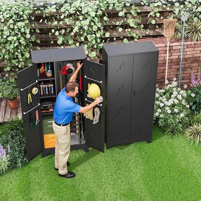 Garage Storage Cabinet 75" H, Tall Storage Shed - Image 3