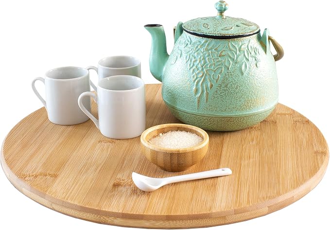 TB Home Lazy Susan Organizer for Cabinet, Pantry or Tabletop – 14" Bamboo by TB+Home
