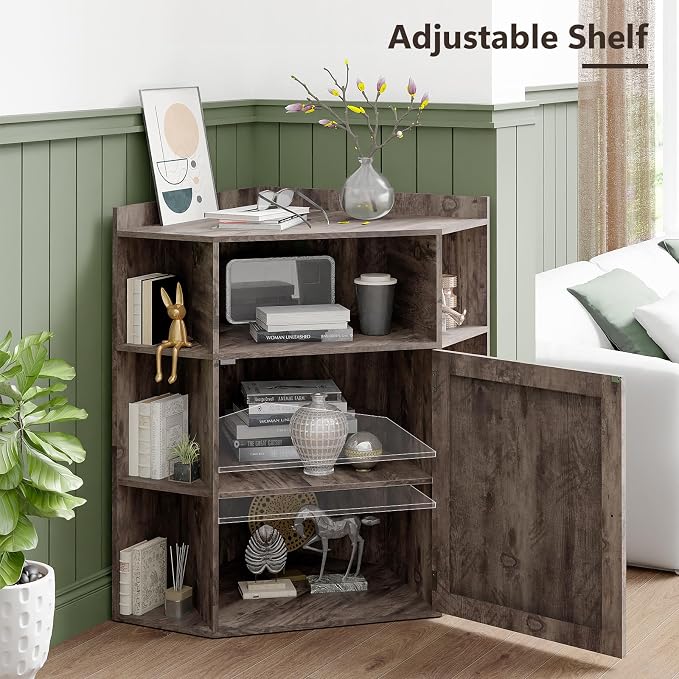 Vabches Corner Cabinet, Corner Storage Shelf - Image 4