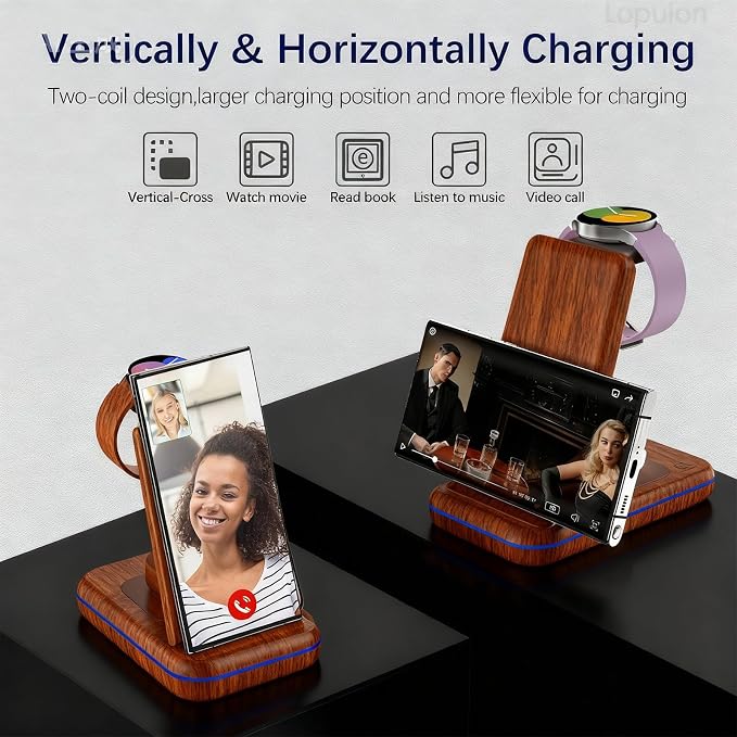 Wireless Charging Station for Samsung/Android, Fast Wireless Watch Charger - Image 4