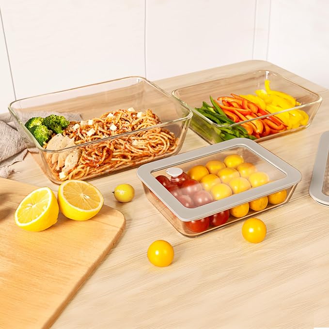 Glass Food Containers with Glass Lid, Microwave Safe Food Storage Container Set - Image 6
