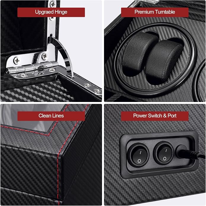 Watch Winder for Automatic Watches, Ultra Quiet Motor, 4 Automatic Watches and - Image 2